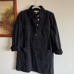 Madewell Black Denim Utility Mini Dress